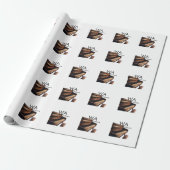 Braune Holzpiantasten - Monogrammname Geschenkpapier (Ungerollt)
