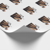 Braune Holzpiantasten - Monogrammname Geschenkpapier (Ecke)
