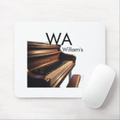 Braune Holzpiantasten - Monogrammname Mousepad (Mit Mouse)