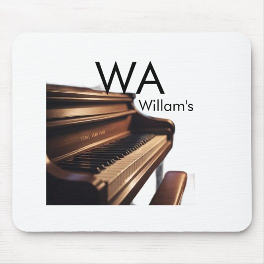 Braune Holzpiantasten - Monogrammname Mousepad (Vorne)