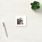 Braune Holzpiantasten - Monogrammname Post-it Klebezettel (Büro)