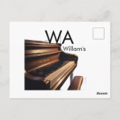 Braune Holzpiantasten - Monogrammname Postkarte (Rückseite)
