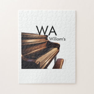 Braune Holzpiantasten - Monogrammname Puzzle