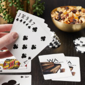 Braune Holzpiantasten - Monogrammname Spielkarten (In Situ)