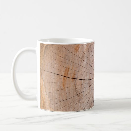 Braune Holzplatte Kaffeetasse (Links)