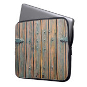 Braune Holzplatte Laptopschutzhülle (Vorderseite Links)