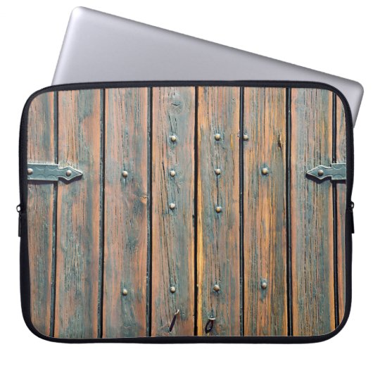 Braune Holzplatte Laptopschutzhülle (Vorderseite)