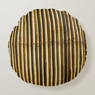 Braune Holzplatte Rundes Kissen