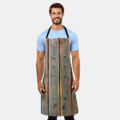Braune Holzplatte Schürze (Getragen)