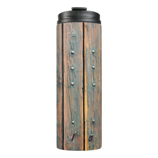 Braune Holzplatte Thermosbecher (Vorderseite)