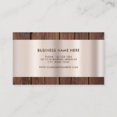 Braune Holzplatten Holz Gold Border Moderne Visitenkarte (Rückseite)