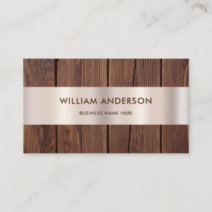 Braune Holzplatten Holz Gold Border Moderne Visitenkarte
