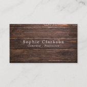 Braune Holzplatten, rustikal Visitenkarte (Vorderseite)