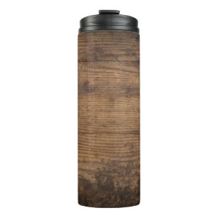 Braune Holzstruktur Abstracter Hintergrund Thermosbecher