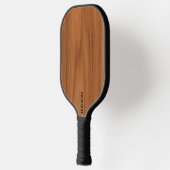 Braune Holzstruktur-Monogramm  Pickleball Schläger (Links)