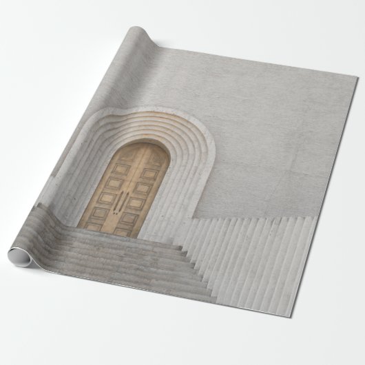 BRAUNE HOLZTÜR GESCHENKPAPIER (Ungerollt)