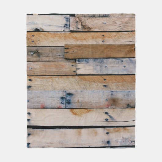 Braune Holzwand Fleecedecke (Vorderseite)