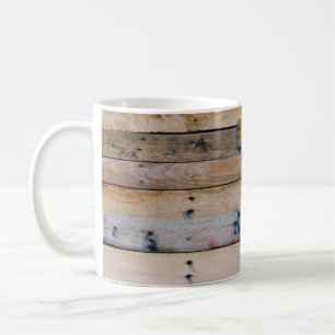 Braune Holzwand Kaffeetasse