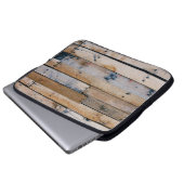 Braune Holzwand Laptopschutzhülle (Vorne Knopf)
