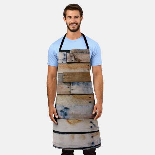 Braune Holzwand Schürze (Getragen)