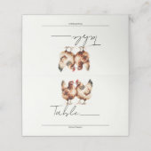 Braune Hühner Land Hochzeit Tischnummer Platzkarte (Außenseite Aufgefaltet)