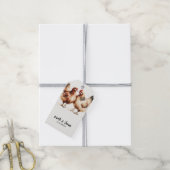 Braune Hühner Wasserfarbe Rustikale Hochzeit Geschenkanhänger (Mit Garn)