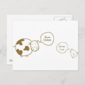 Braune Hühnerkuh Postkarte (Vorne/Hinten)