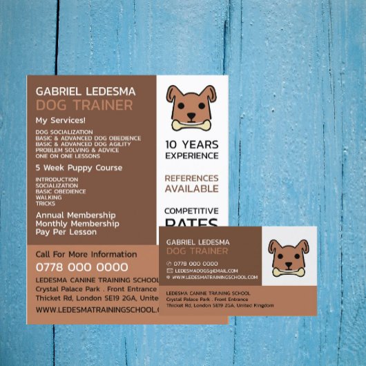Braune Hunde, Werbung für Hunde Flyer