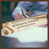 Braune Imitate Fabrikname und Name des Schreibtisc Namensplakette