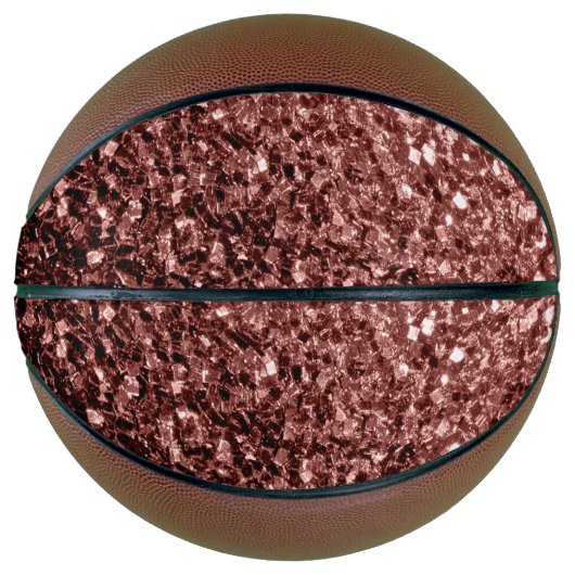 Braune Imitate Glitzer Glitzern Basketball (Vorderseite)