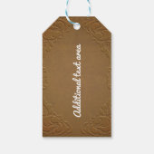 Braune Imitate Leather & Diamonds Glam Rustikal Geschenkanhänger (Rückseite)