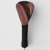 Braune Imitate Leather Stilvoll Personalisiert Golf Headcover (Vorderseite)