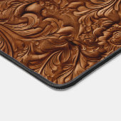 Braune Imitate Leder Blumenmuster Schreibtischunterlage (Ecke)