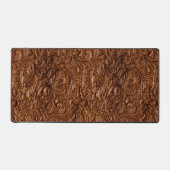 Braune Imitate Leder Blumenmuster Schreibtischunterlage (Vorderseite)