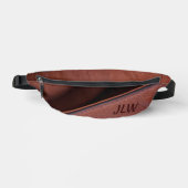 Braune Imitate Leder mit Initials Stilvoll Unisex Bauchtasche (Vorderseite)