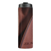 Braune Imitate Leder Unzippt Stilvoll Thermosbecher (Vorderseite)