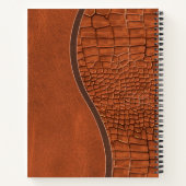 Braune Imitate Lederalligator Skin Luxus Monogram Notizblock (Rückseite)