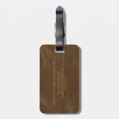 Braune Imitate Ledergoldkreise Monogramm Gepäckanhänger (Rückseite vertikal)