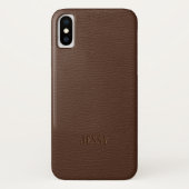 Braune Imitate Ledermonogramm Case-Mate iPhone Hülle (Rückseite)