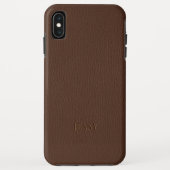 Braune Imitate Ledermonogramm Case-Mate iPhone Hülle (Rückseite)