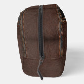 Braune Imitate Ledermonogramm Trauzeuge Geschenk Waschbeutel (Rechts)