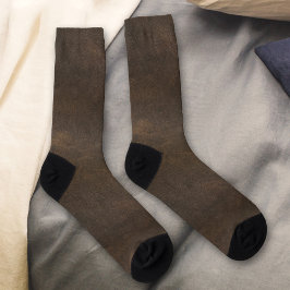 Braune Imitate Ledermuster-Socken Socken
