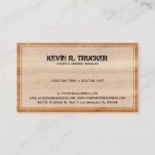 Braune Imitate Umrisse von Holztexturen Visitenkarte (Rückseite)