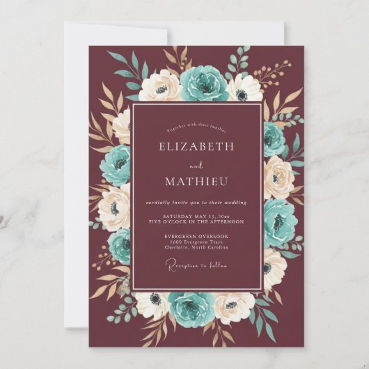 Braune Intricate Boho-Hochzeit Einladung (Vorderseite)