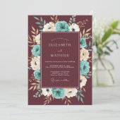 Braune Intricate Boho-Hochzeit Einladung (Stehend Vorderseite)