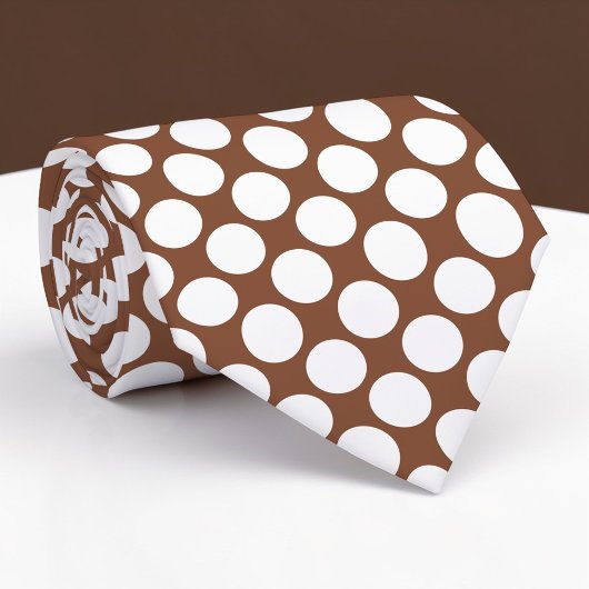 Braune Jumbo-Polka-Punkte individuelle Krawatte