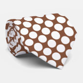 Braune Jumbo-Polka-Punkte individuelle Krawatte (Gerollt)