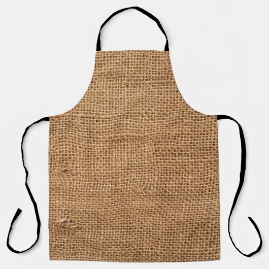 Braune Jute Leinwand Sack Textur Schürze (Vorderseite)