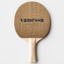 Braune Jute Minimal Moderne Klassische Name Tischtennis Schläger