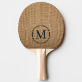 Braune Jute-Monogramm Tischtennis Schläger